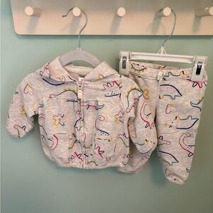 Carter's Gray Dinosaur Print Baby Outfit